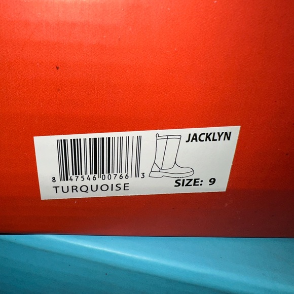 Modern Rush Womens Jacklyn Rain Boots in Teal New In Box - Picture 7 of 12